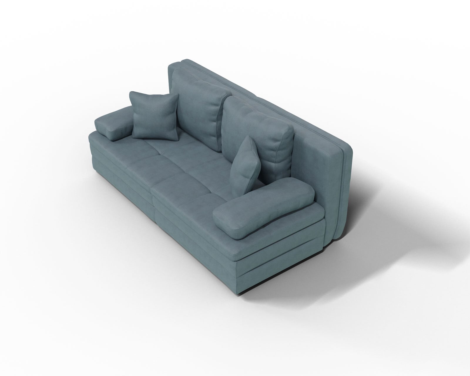 Schlafsofa Lindau Mikrofaser Grau-Blau