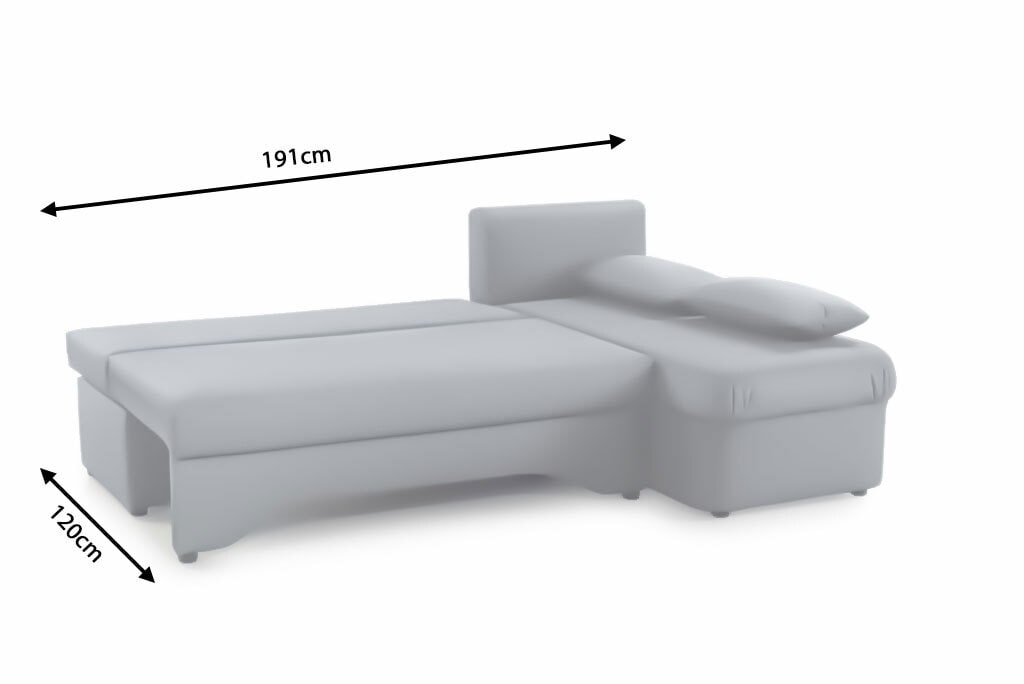 Ecksofa Polaris Stoffbezug Grau ca. 191 x 142 cm 