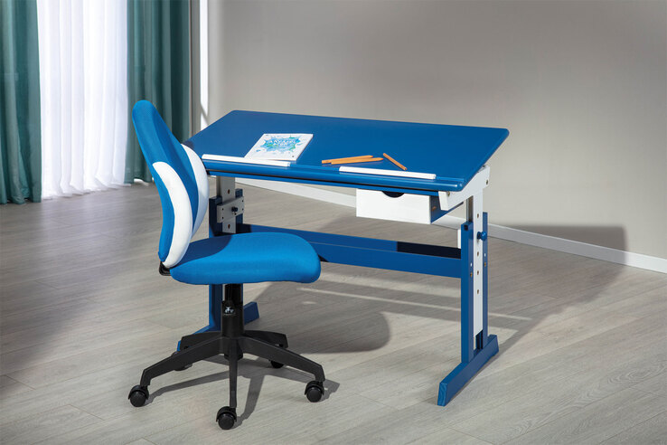 Kinder Schreibtisch David 109 x 55 cm Blau/Weiß