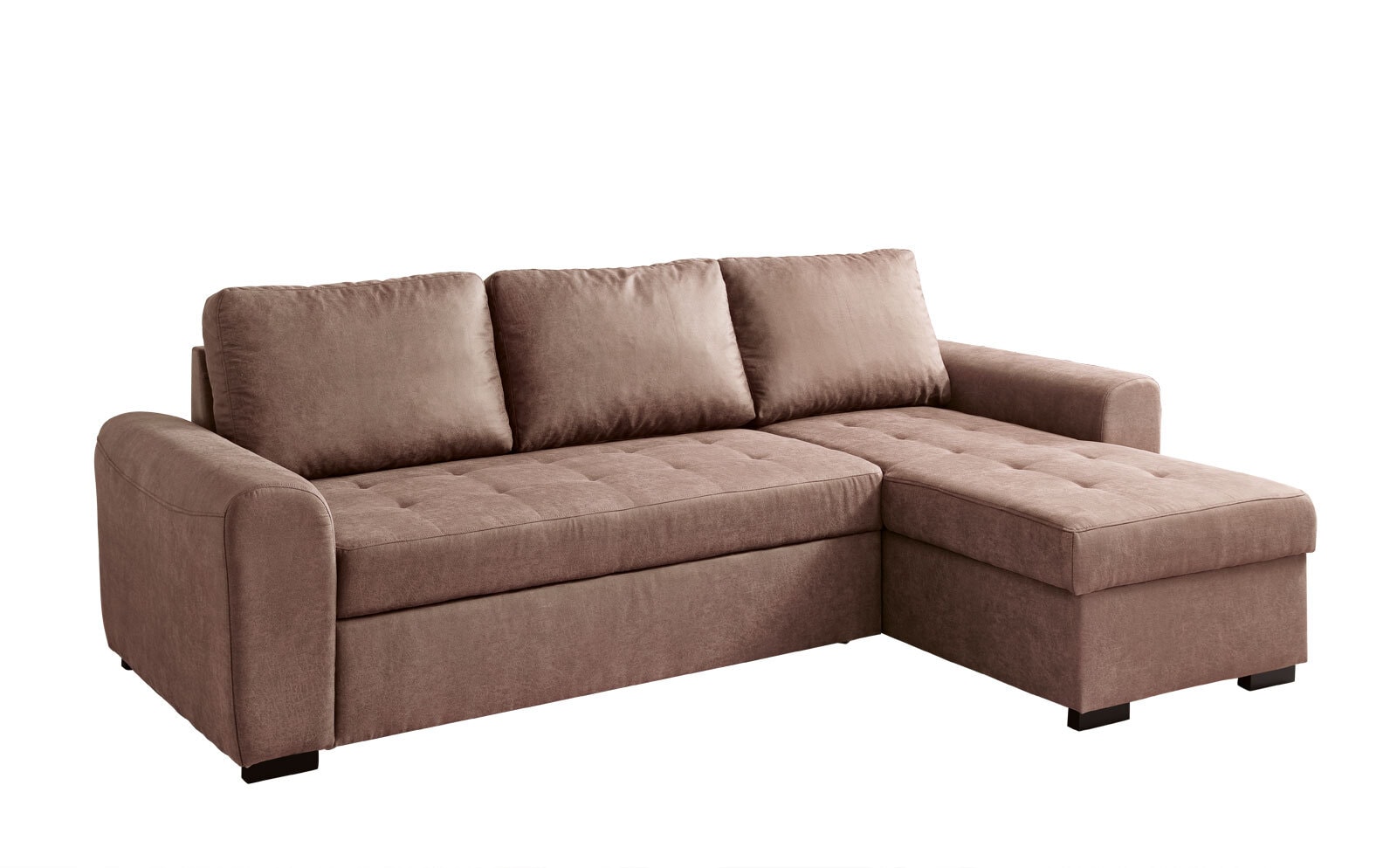 Ecksofa Holly Stoffbezug Dunkelbraun ca. 243 x 155 cm 