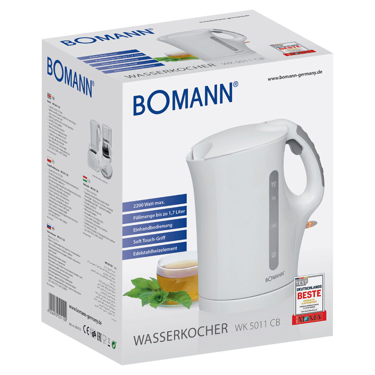 BOMANN Wasserkocher WK 5011 CB 1,7 Liter weiß