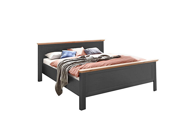 Bett Jasmin 180 x 200 cm Graphit / Abs. Artisan Eiche