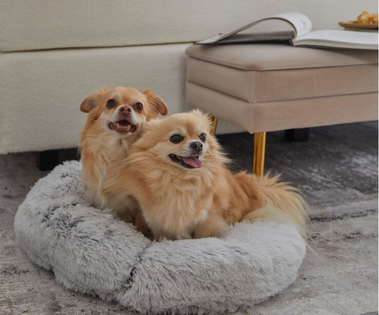 Donut-Hundekissen grau