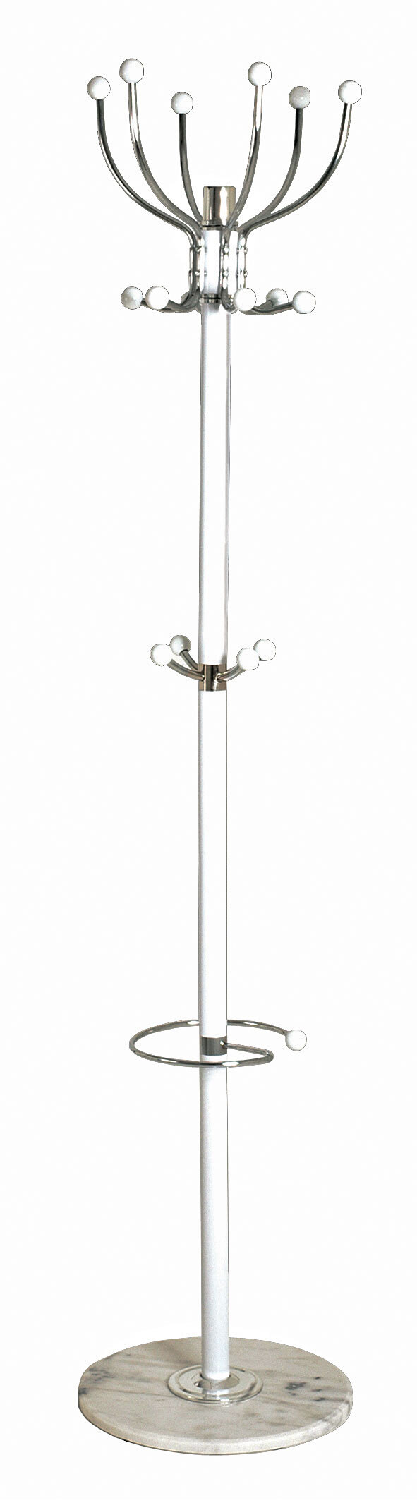 Garderobenständer Mecki Weiß-Chrom-Marmor ca. 38 x 176 x 38 cm 