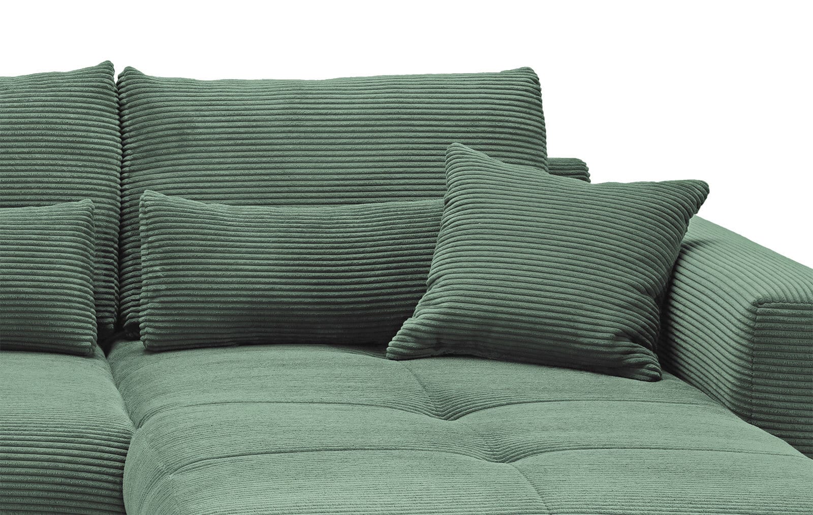 Ecksofa Federico 188 x 302 cm Cord Bezug moosgrün