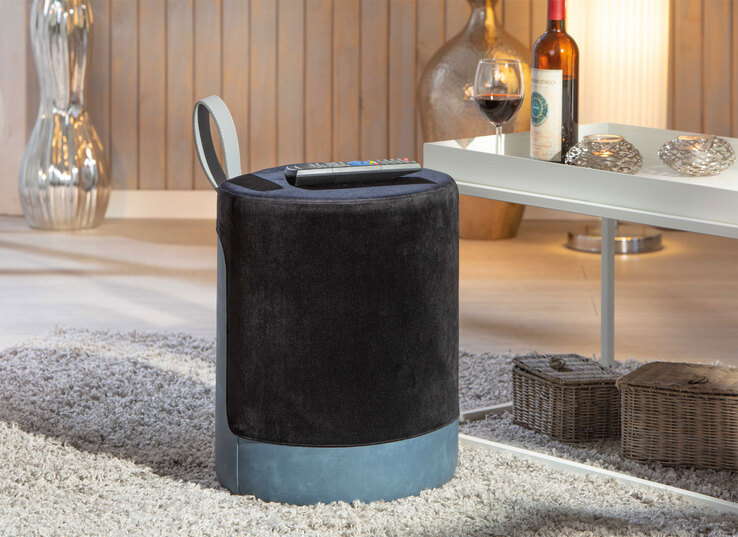 Hocker Milian schwarz/blau 38 x 43 x 32,5 cm
