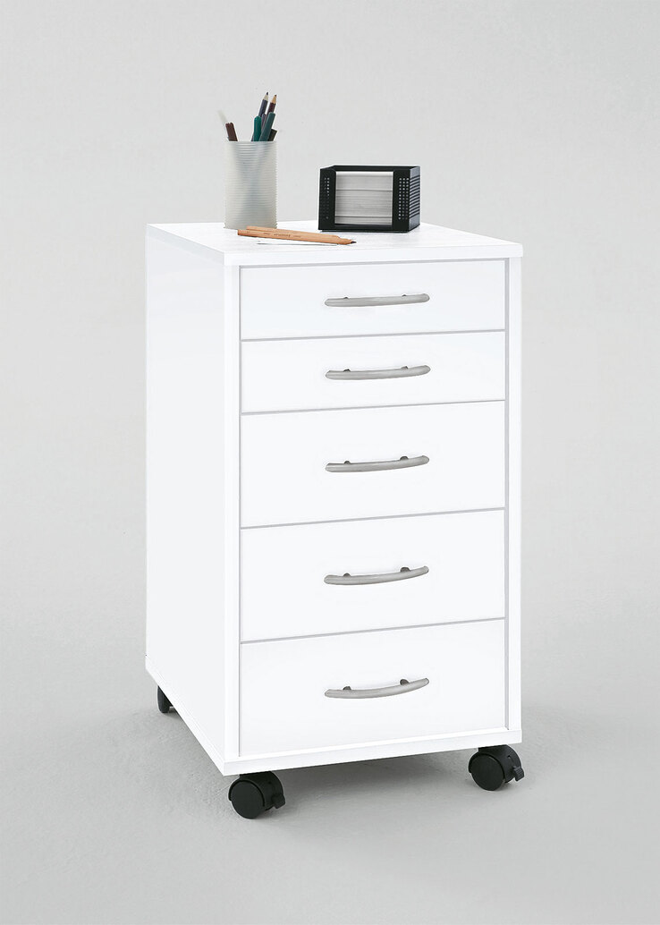 Rollcontainer Freddy Weiß ca. 33 x 63,5 x 38 cm