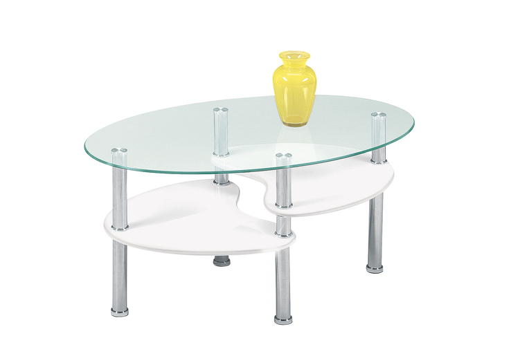 Couchtisch Panty Oval Weiß ca. 90 x 40 x 55 cm 