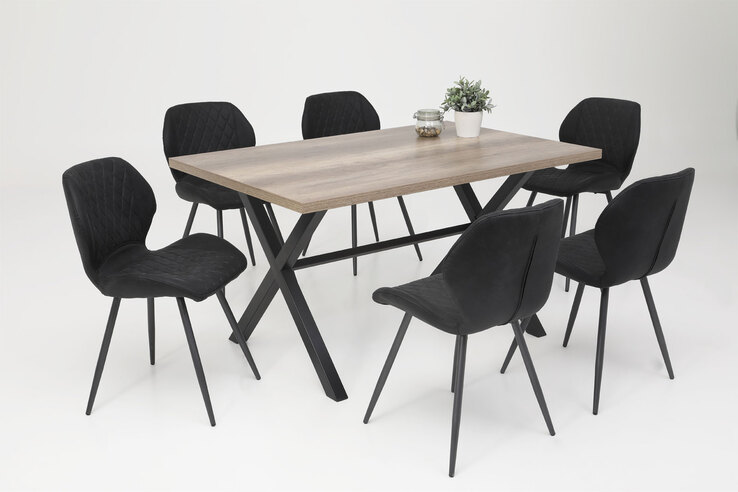 Esszimmerstuhl Aurora 2er Set Schwarz