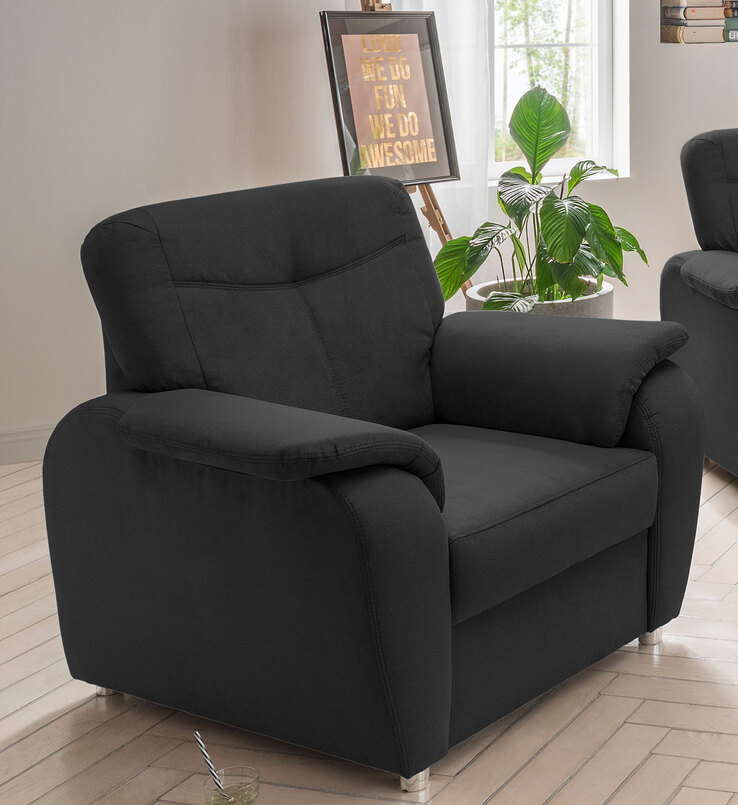 Sessel Edina B/H/T ca. 107/91/94 cm Mango Schwarz