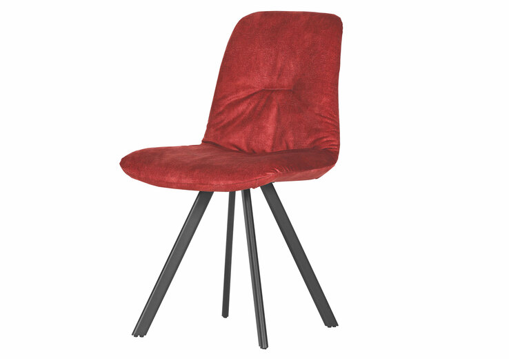 Stuhl Vitoria Bezug Textil rostfarbig/Gestell Metall schwarz
