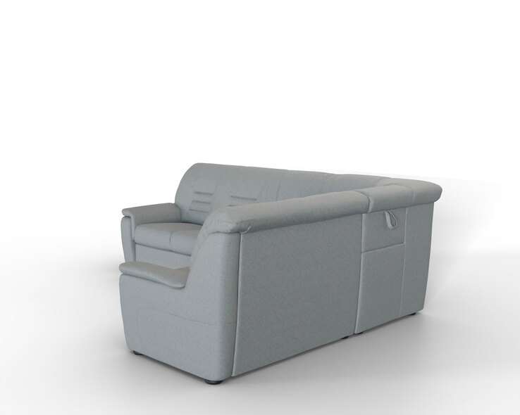 Ecksofa Merlin Lederlook 280x98x222 cm grau