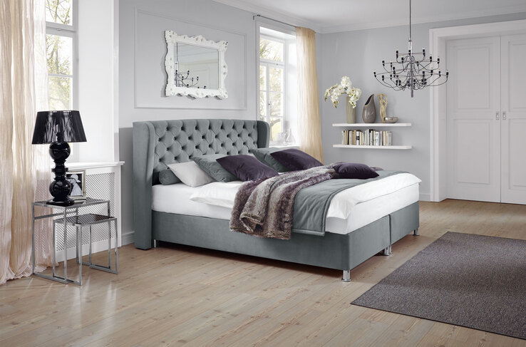 Komfort-Polsterbett Diamond Grau 180x200 cm