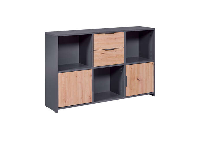 Kommode Tristan 2T2S anthrazit/braun