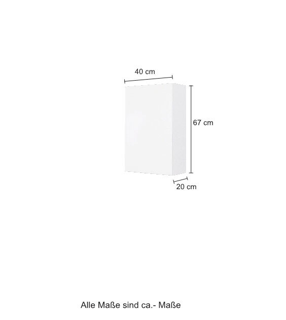 Hängeschrank Baabe 40 x 64 cm graphitgrau matt