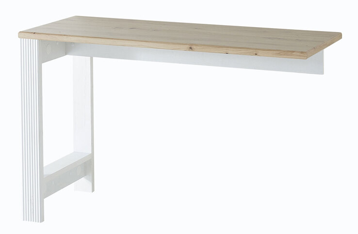 Schreibtisch-Winkel Jasmin weiß/Artisan Eiche NB