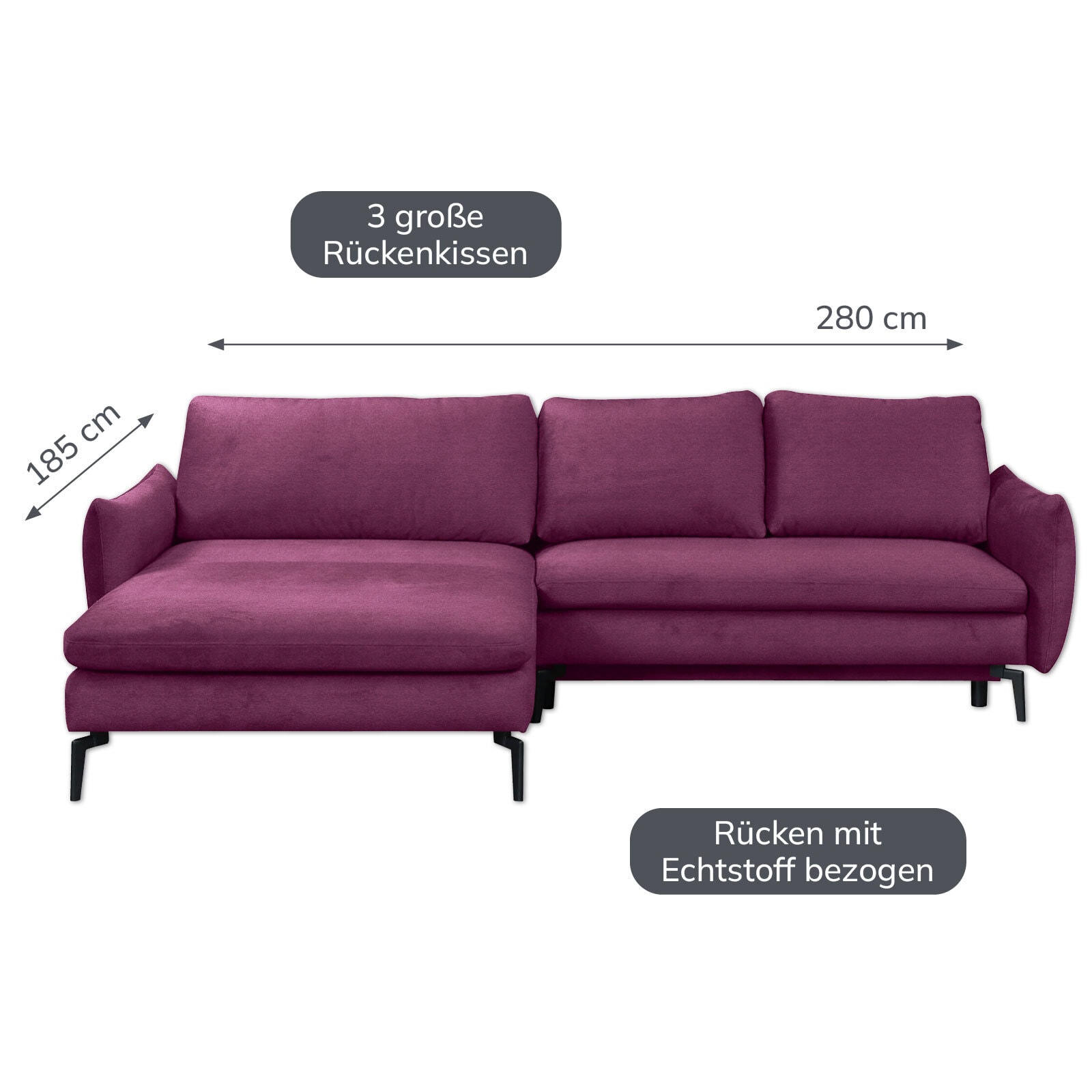 Ecksofa Fira 185x280cm 