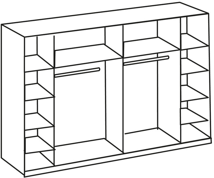 Schrankprogramm Lotto Eiche Weiß Nachbildung ca. 270 x 210 x 65 cm