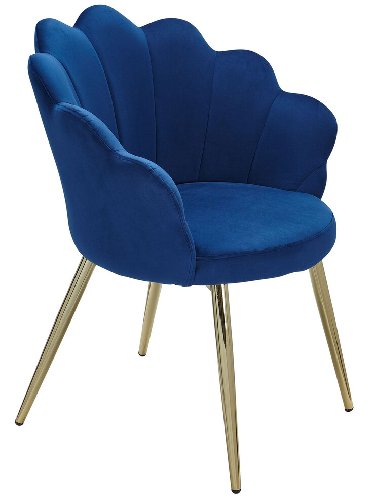 Sessel Tulpe Samt blau