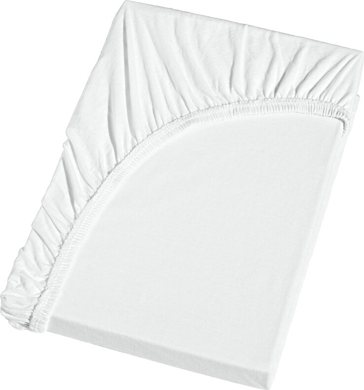 2er Set - Jersey-Spannbetttuch Baumwolle Weiß ca. 90 x 200 cm