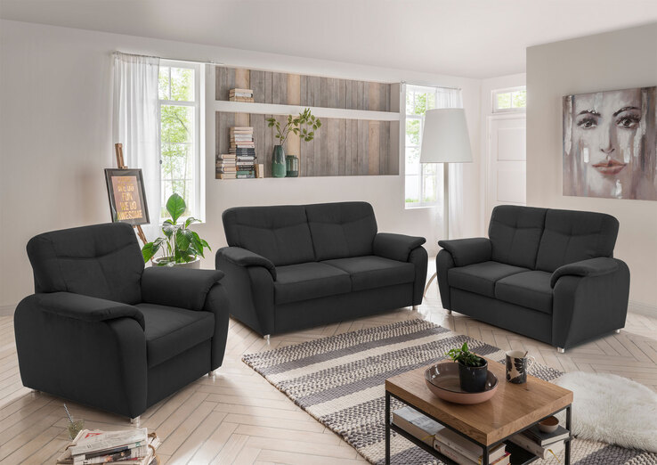 Sessel Edina B/H/T ca. 107/91/94 cm Mango Schwarz