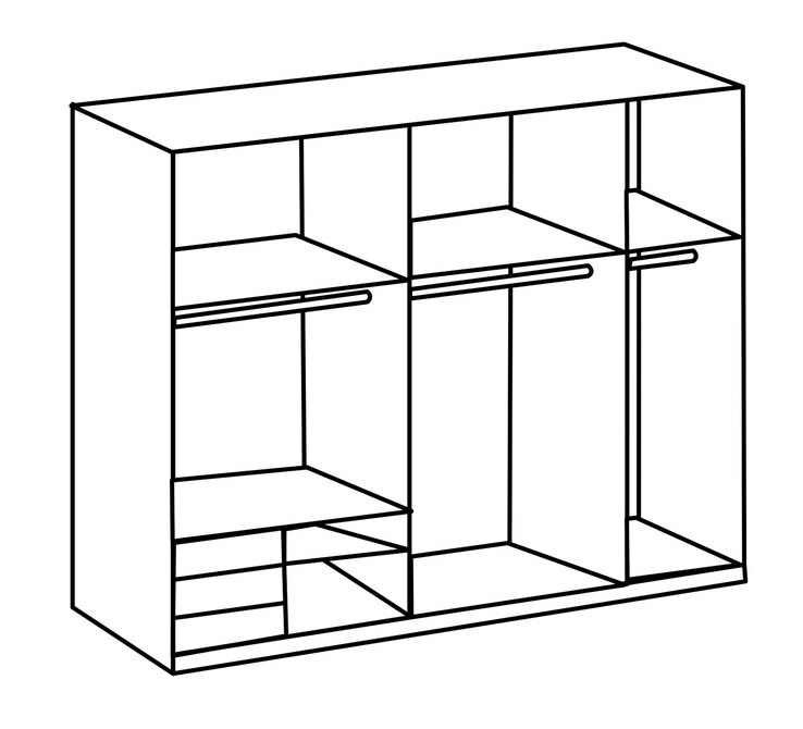 Schwebetürenschrank Level 36 A 250 x 216 cm weiß