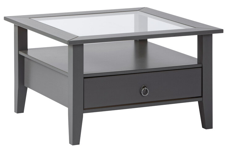 Couchtisch Valentin Massivholz Kiefer grau 75 x 45 x 75 cm
