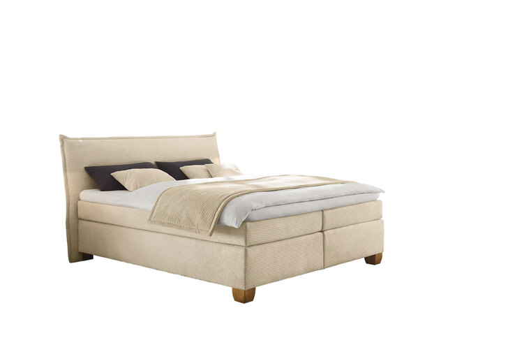 Boxspringbett Helsinki Cord Vanille180x200 cm