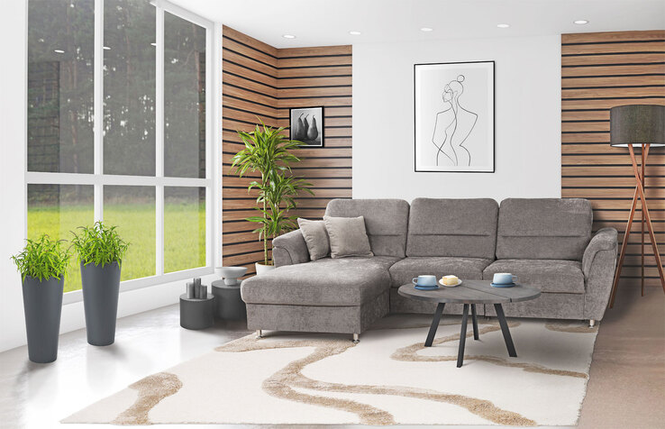 Ecksofa Deva 167 x 279 cm grau
