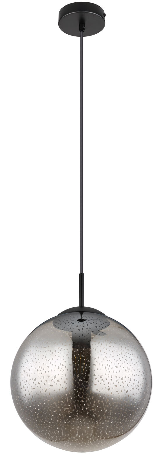 GLOBO Retrofit Pendelleuchte Helmut 30x120 cm schwarz/Sterneffekt