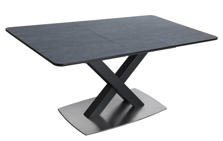 Tisch Hugo Schwarz/Dunkelgrau 130(170)x76x90 cm