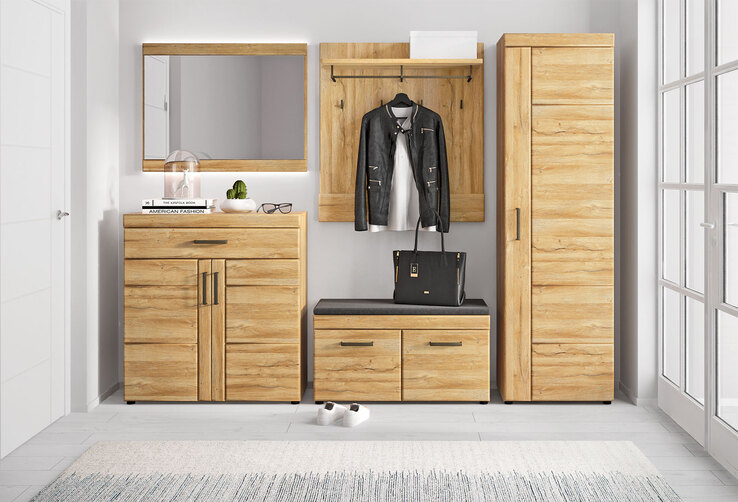 Garderobenschrank Cortina 58x195x38 cm Eiche Grandson-Dekor