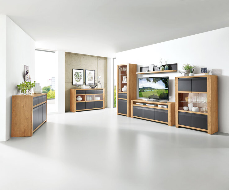 Lowboard Miami Eiche Lefkas-Dekor/Orchidea Nera-Dekor 160 x 66 x 42 cm