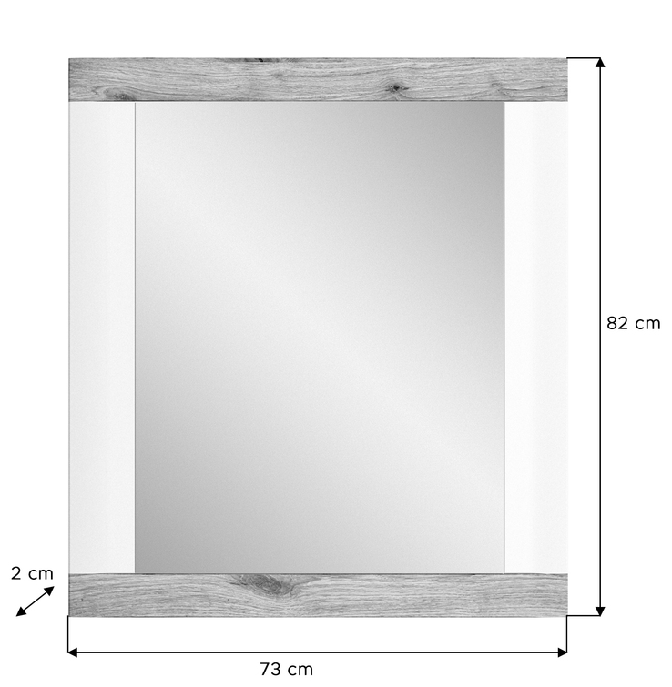 Garderobenkombination Laredo 2-teilig 74 x 191 cm Weiß/Nox-Oak-Dekor