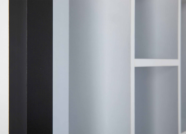 Sammlervitrine Lenny Schwarz/Weiß 66,5x66,5x13,7 cm