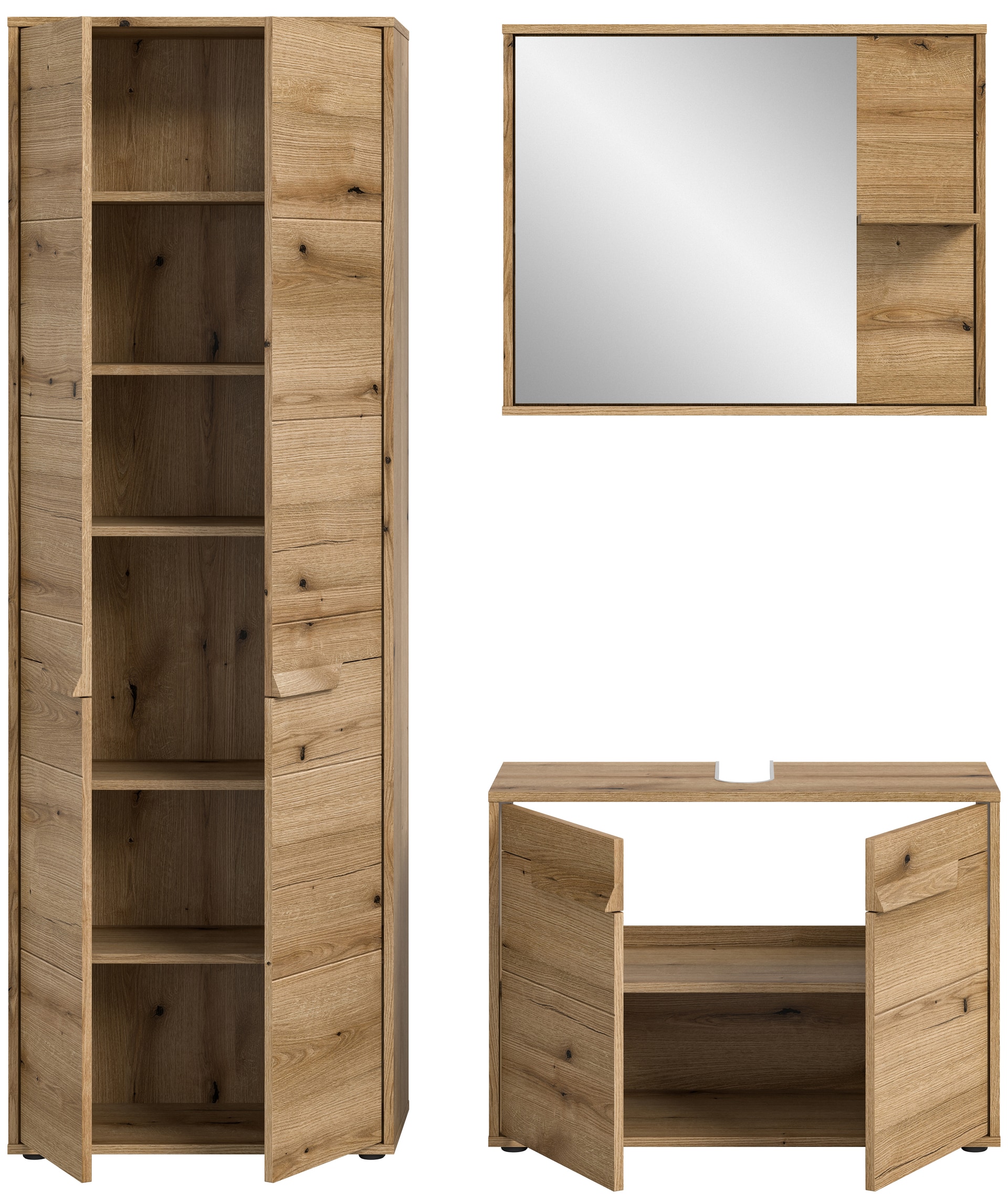 Badkombination Zeno Evoke Oak B/H/T 143x189x34 cm