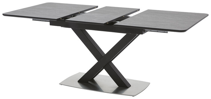 Tisch Hugo Schwarz/Dunkelgrau 130(170)x76x90 cm