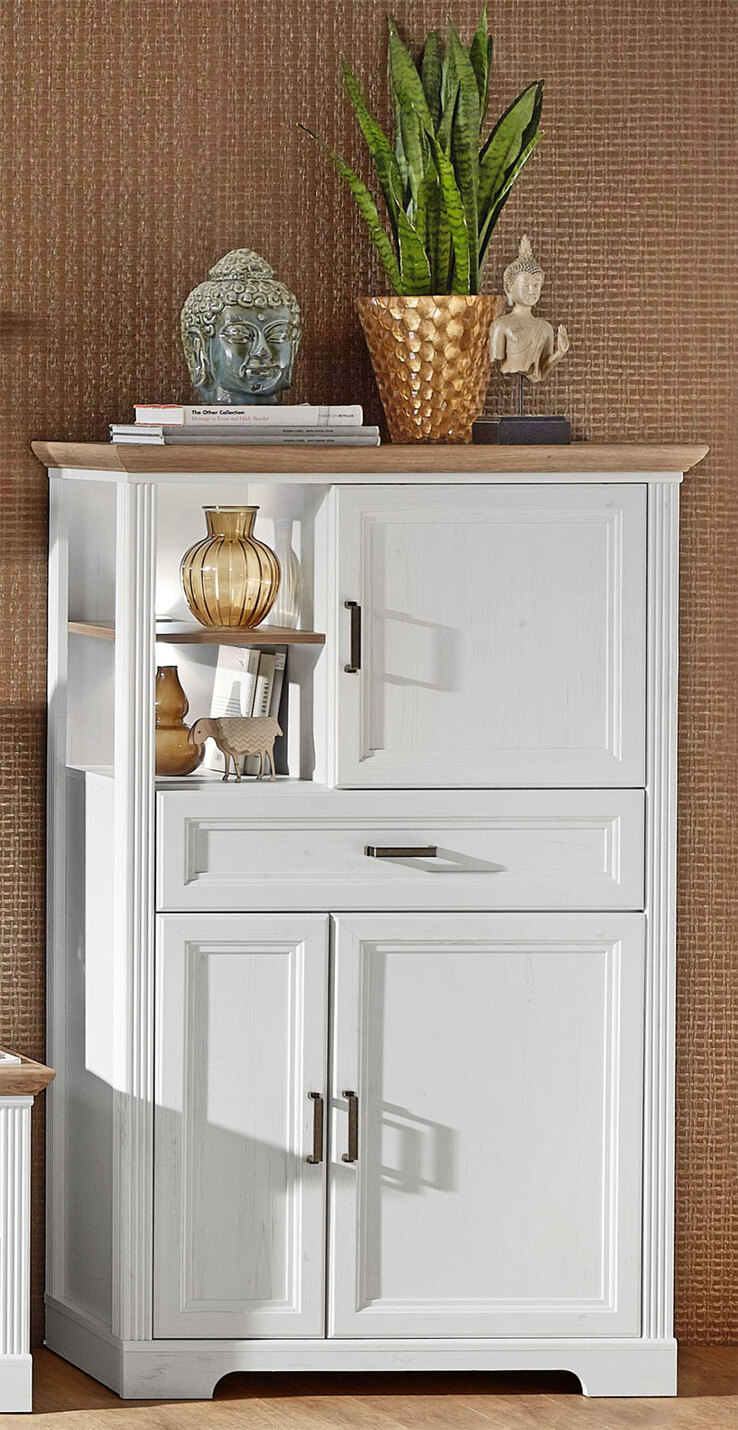Highboard Jasmin Pinie-Optik hell /Artisan Eiche-Optik 93 x 150 x 42 cm