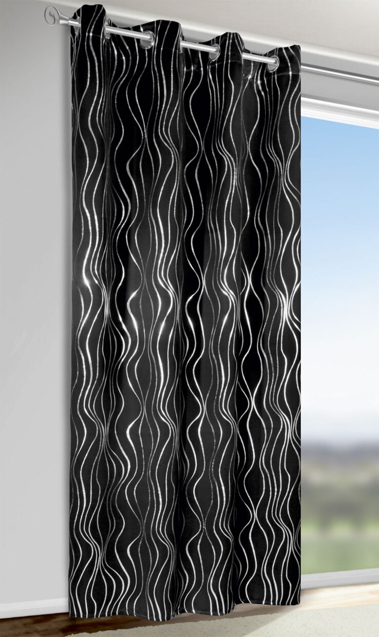 Ösenschal Monaco Schwarz 135 x 245 cm