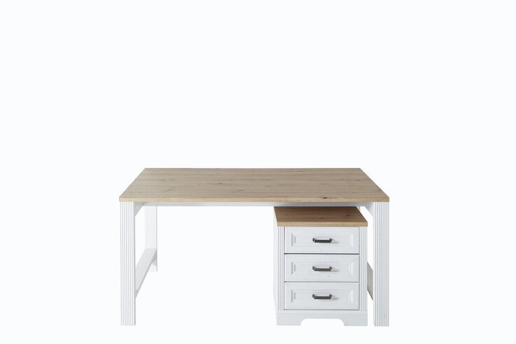 Schreibtisch Jasmin weiß/Artisan Eiche NB