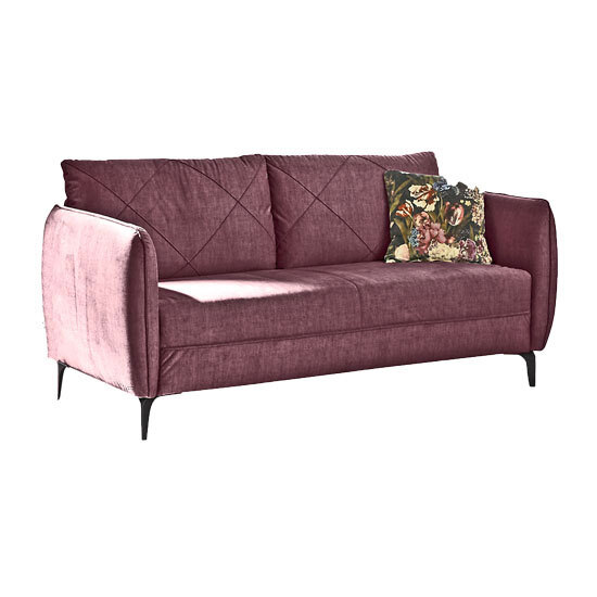 Sofa NOVARA 2,5-sitzig Stoffbezug Aubergine