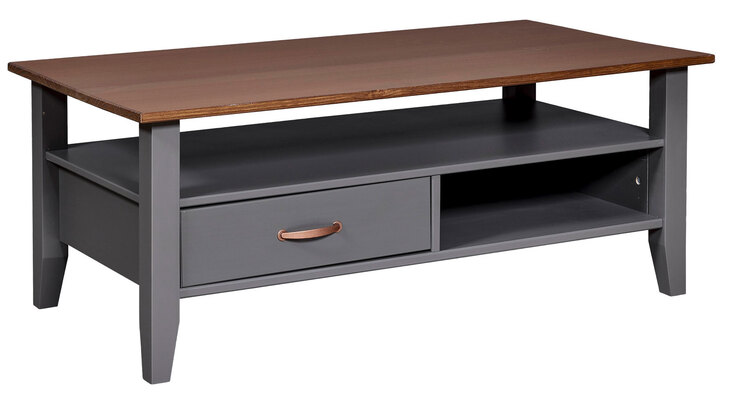 Couchtisch Niclas Massivholz grau/braun 115x45x60 cm