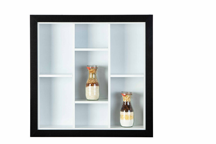 Sammlervitrine Lenny Schwarz/Weiß 66,5x66,5x13,7 cm