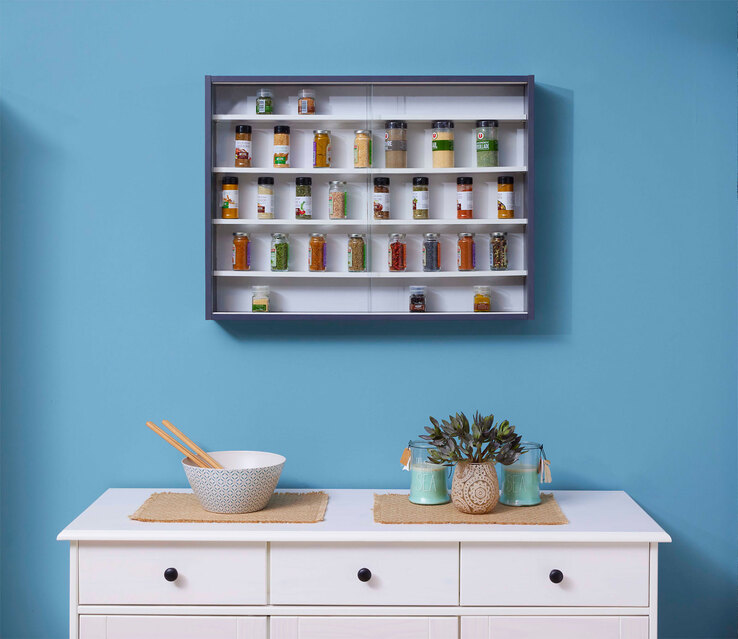 Sammlervitrine Hendrik Grau/Weiß 80x60x9,5 cm
