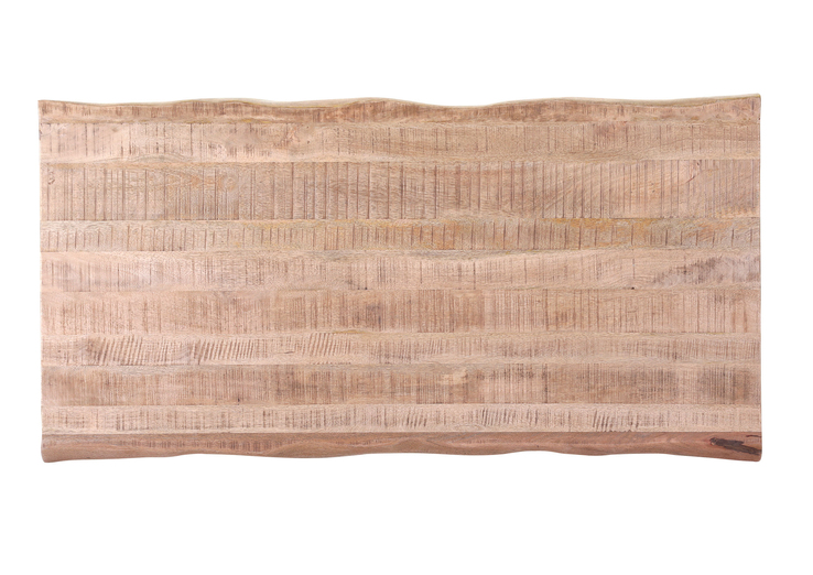 Esstisch Cortina 180 x 90 cm Mango Massiv Natur Baumkante