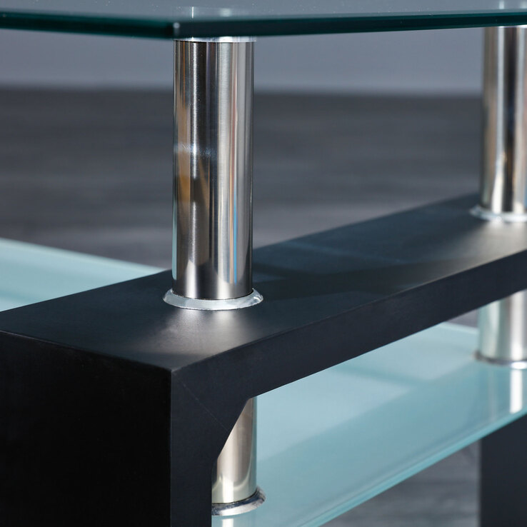 Couchtisch Amelio schwarz MDF 100x45x60 cm