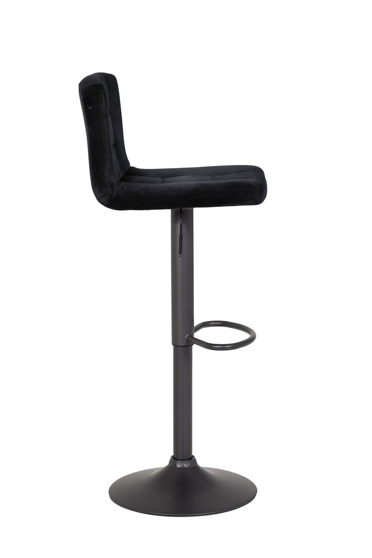 Barhocker Amanda II Bezug Samtvelours Schwarz 40x85-106x48 cm