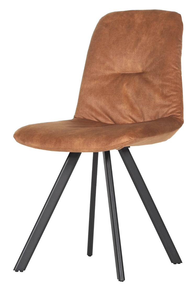 Stuhl Vitoria Bezug Textil goldfarbig/Gestell Metall schwarz