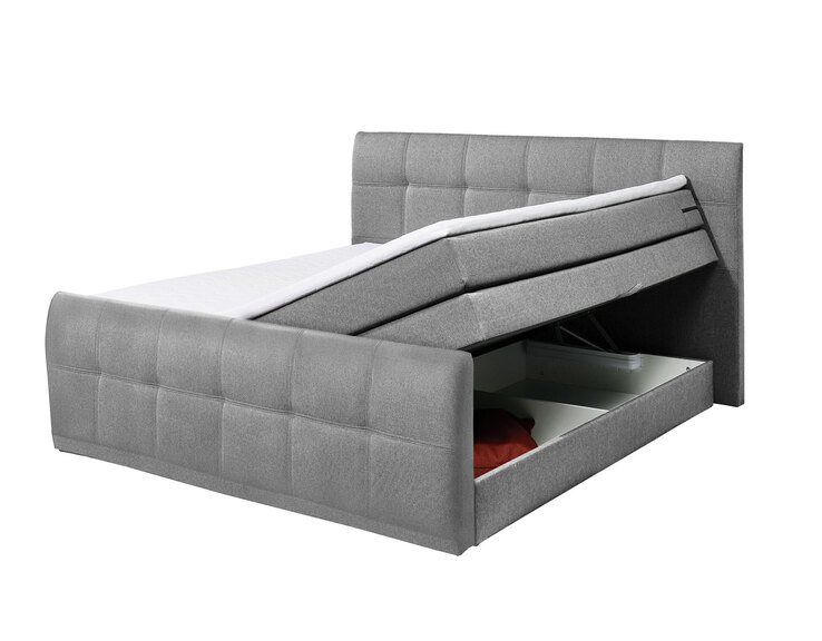 Boxspringbett Sacramento, Grau, 180 x 200 cm
