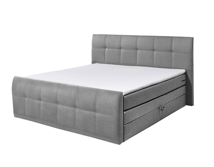 Boxspringbett Sacramento, Grau, 180 x 200 cm